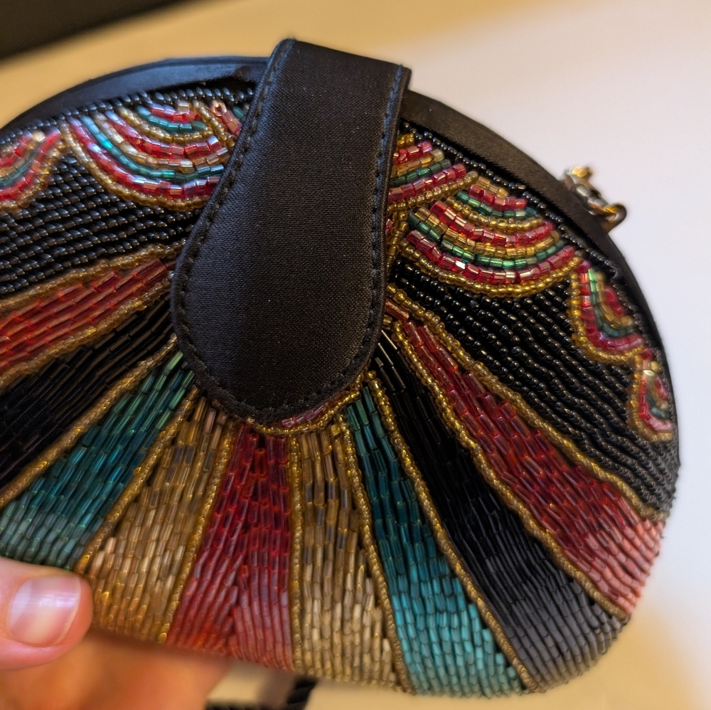 Bob Mackie Beaded Clutch in Black, Gold, Red, Teal - Picture 7 of 13